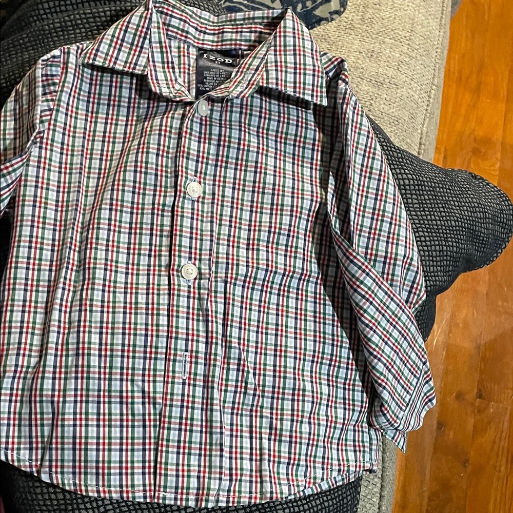 Izod Multicolor Plaid Button Down Shirt
